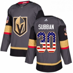 Mens Adidas Vegas Golden Knights 30 Malcolm Subban Authentic Gray USA Flag Fashion NHL Jersey 