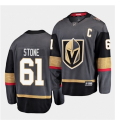 Vegas Golden Knights 61 Mark Stone Home Black 2021 Captain Men Jersey