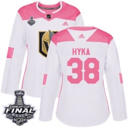womens tomas hyka vegas golden knights jersey white pink adidas 38 nhl 2018 stanley cup final authentic fashion