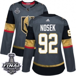 womens tomas nosek vegas golden knights jersey gray adidas 92 nhl home 2018 stanley cup final authentic