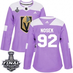 womens tomas nosek vegas golden knights jersey purple adidas 92 nhl 2018 stanley cup final authentic fights cancer practice
