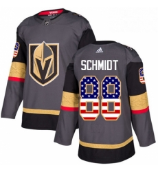 Youth Adidas Vegas Golden Knights 88 Nate Schmidt Authentic Gray USA Flag Fashion NHL Jersey 