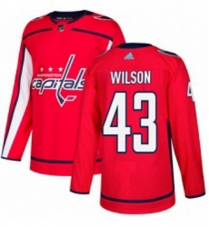 Mens Adidas Washington Capitals 43 Tom Wilson Authentic Red Home NHL Jersey 