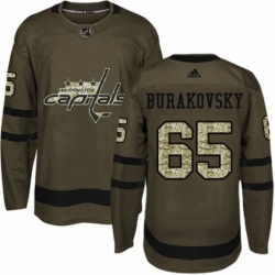 Mens Adidas Washington Capitals 65 Andre Burakovsky Authentic Green Salute to Service NHL Jersey 