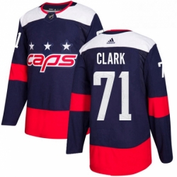 Mens Adidas Washington Capitals 71 Kody Clark Authentic Navy Blue 2018 Stadium Series NHL Jerse