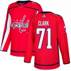Mens Adidas Washington Capitals 71 Kody Clark Authentic Red Home NHL Jersey 