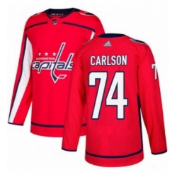 Mens Adidas Washington Capitals 74 John Carlson Premier Red Home NHL Jersey 