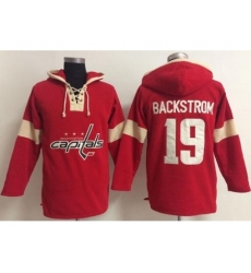 Washington Capitals 19 Nicklas Backstrom Red Pullover Hoodie Jersey