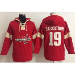 Washington Capitals 19 Nicklas Backstrom Red Pullover Hoodie Jersey