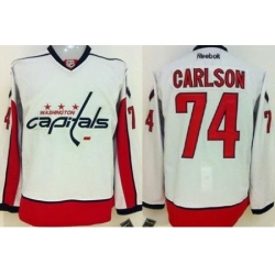 Washington Capitals #74 John Carlson White Stitched NHL Jersey