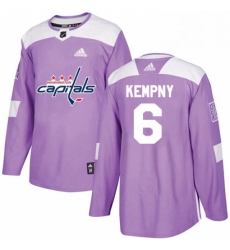 Youth Adidas Washington Capitals 6 Michal Kempny Authentic Purple Fights Cancer Practice NHL Jerse