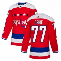 Youth Adidas Washington Capitals 77 TJ Oshie Authentic Red Alternate NHL Jersey 