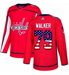 Youth Adidas Washington Capitals 79 Nathan Walker Authentic Red USA Flag Fashion NHL Jersey 