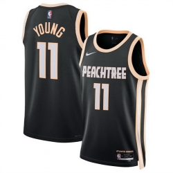 Men Atlanta Hawks 11 Trae Young Black 2025 26 City Edition Stitched Jersey