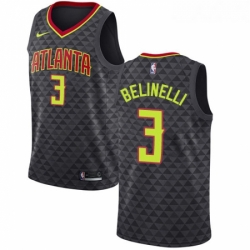 Womens Nike Atlanta Hawks 3 Marco Belinelli Authentic Black Road NBA Jersey Icon Edition 