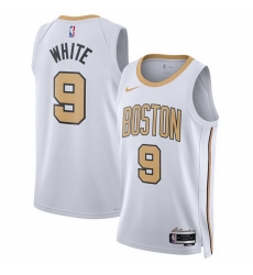 Men Boston Celtics 9 Derrick White White 2025 26 City Edition Stitched Basketball Jersey