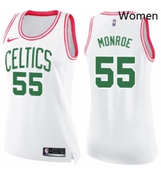 Womens Nike Boston Celtics 55 Greg Monroe Swingman WhitePink Fashion NBA Jersey 