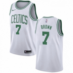 Youth Nike Boston Celtics 7 Jaylen Brown Authentic White NBA Jersey Association Edition