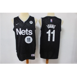 Men Nike Brooklyn Nets Kyrie Irving 11 Black NBA New grey playoff bonus jersey