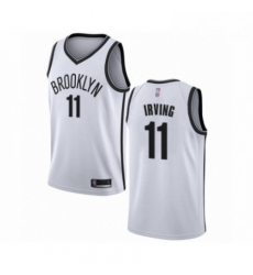 Mens Brooklyn Nets 11 Kyrie Irving Authentic White Basketball Jersey Association Edition 