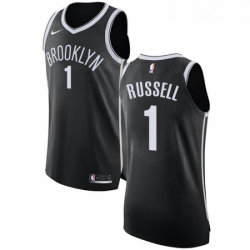 Womens Nike Brooklyn Nets 1 DAngelo Russell Authentic Black Road NBA Jersey Icon Edition