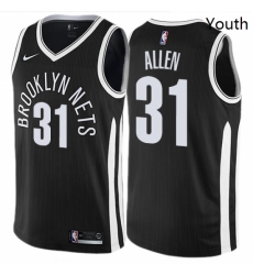 Youth Nike Brooklyn Nets 31 Jarrett Allen Swingman Black NBA Jersey City Edition 