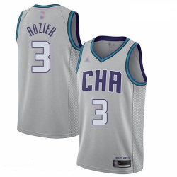 Hornets 3 Terry Rozier Gray Basketball Jordan Swingman City Edition 2019 20 Jersey