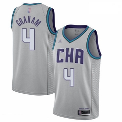 Hornets 4 Devonte Graham Gray Basketball Jordan Swingman City Edition 2019 20 Jersey