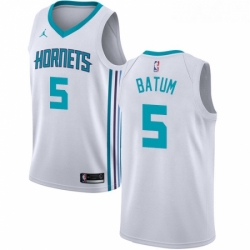 Womens Nike Jordan Charlotte Hornets 5 Nicolas Batum Authentic White NBA Jersey Association Edition