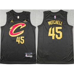 Men Cleveland Cavaliers 45 Donovan Mitchell Black Statement Edition Stitched Jersey