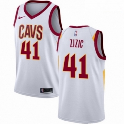 Mens Nike Cleveland Cavaliers 41 Ante Zizic Swingman White NBA Jersey Association Edition 