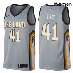 Womens Nike Cleveland Cavaliers 41 Ante Zizic Swingman Gray NBA Jersey City Edition 