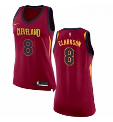 Womens Nike Cleveland Cavaliers 8 Jordan Clarkson Authentic Maroon NBA Jersey Icon Edition 