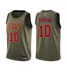 Youth Cleveland Cavaliers 10 Darius Garland Swingman Green Salute to Service Basketball Jersey 