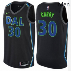 Mens Nike Dallas Mavericks 30 Seth Curry Swingman Black NBA Jersey City Edition 