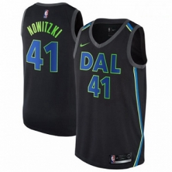 Mens Nike Dallas Mavericks 41 Dirk Nowitzki Authentic Black NBA Jersey City Edition