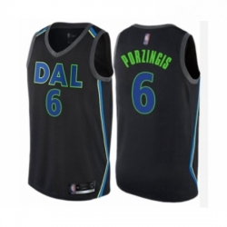 Youth Dallas Mavericks 6 Kristaps Porzingis Swingman Black Basketball Jersey City Edition 