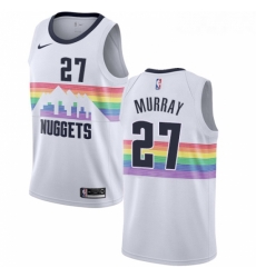 Womens Nike Denver Nuggets 27 Jamal Murray Swingman White NBA Jersey City Edition