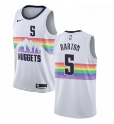 Womens Nike Denver Nuggets 5 Will Barton Swingman White NBA Jersey City Edition