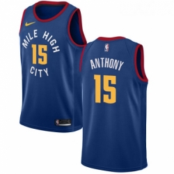 Youth Nike Denver Nuggets 15 Carmelo Anthony Swingman Light Blue Alternate NBA Jersey Statement Edition