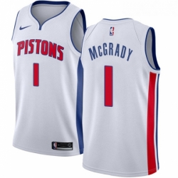 Womens Nike Detroit Pistons 1 Tracy McGrady Authentic White Home NBA Jersey Association Edition