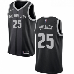 Womens Nike Detroit Pistons 25 Reggie Bullock Swingman Black NBA Jersey City Edition 