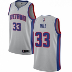 Womens Nike Detroit Pistons 33 Grant Hill Authentic Silver NBA Jersey Statement Edition