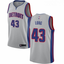 Womens Nike Detroit Pistons 43 Grant Long Authentic Silver NBA Jersey Statement Edition