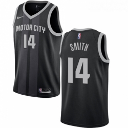 Youth Nike Detroit Pistons 14 Ish Smith Swingman Black NBA Jersey City Edition