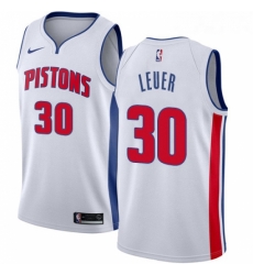 Youth Nike Detroit Pistons 30 Jon Leuer Authentic White Home NBA Jersey Association Edition 