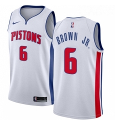 Youth Nike Detroit Pistons 6 Bruce Brown Jr Swingman White NBA Jersey Association Edition 