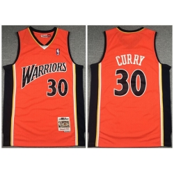 Men Golden State Warriors 30 Stephen Curry Orange 2009 10 Throwback Stitched Jersey