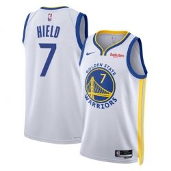 Men Golden State Warriors 7 Buddy Hield White Association Edition Swingman Stitched Basketball Jersey