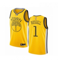 Womens Golden State Warriors 1 DAngelo Russell Yellow Swingman Jersey Earned Edition 